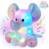 Glow Guards 12'' Musical Light up Rainbow Elephant Stuffed Animal,LED Singing Soft Wildlife Animal Plush Toy with Night Lights&Lullaby,Birthday