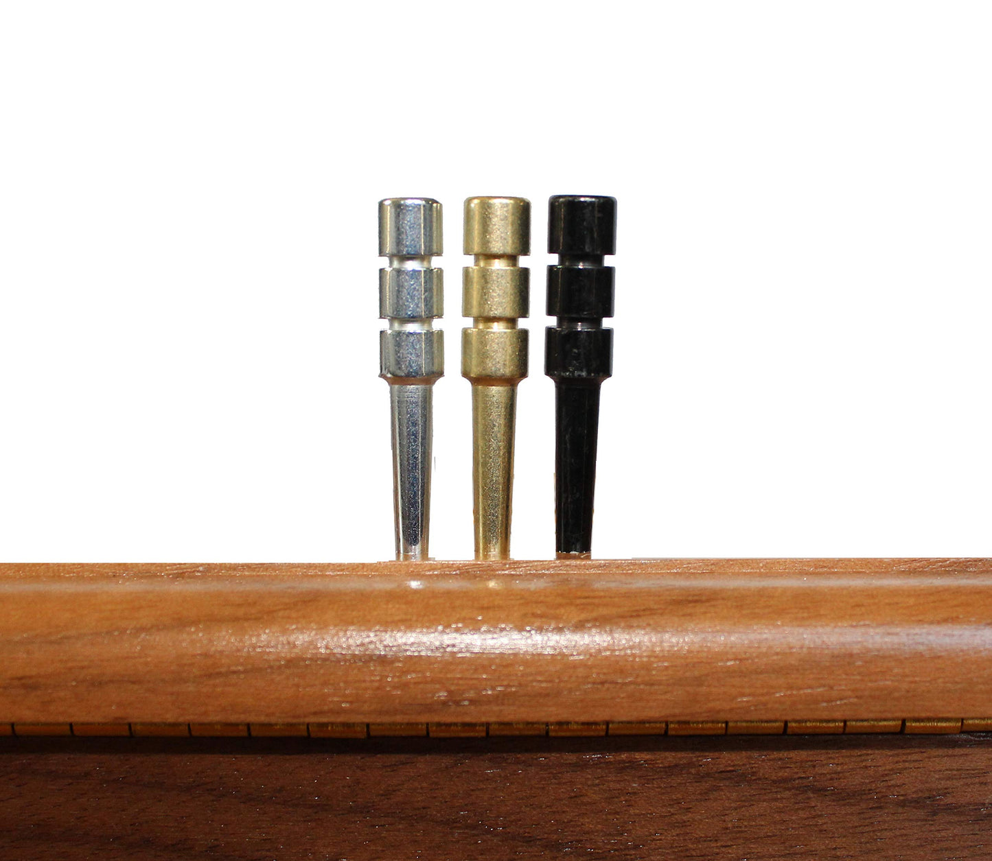 WE Games King-Sized Ultimate Cribbage Pegs - Set of 9 (3 Brass, 3 Silver, 3 Black)