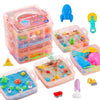 AGENTLAN Stackable Sensory Bin, Construction & Space Sensory Sand Play Set