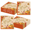 40 Pcs Thanksgiving Napkins 13 x 13 Inches - Fall Give Thanks Napkin, 3-Ply Pumpkin Maple Leaf Cocktail Disposable Paper Napkins Tableware Set