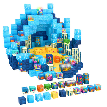 Zuvvo 120 PCS Light Up Magnetic Building Blocks for Kids - 1 Inch Magnet Cubes for Kids 3 4 5 6 7 8+, STEM Montessori Educational Toys, Sensory