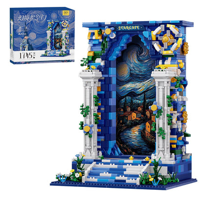 HJPLPXH Starry Night Micro Bricks Wall Art Building Set Decor for Adults