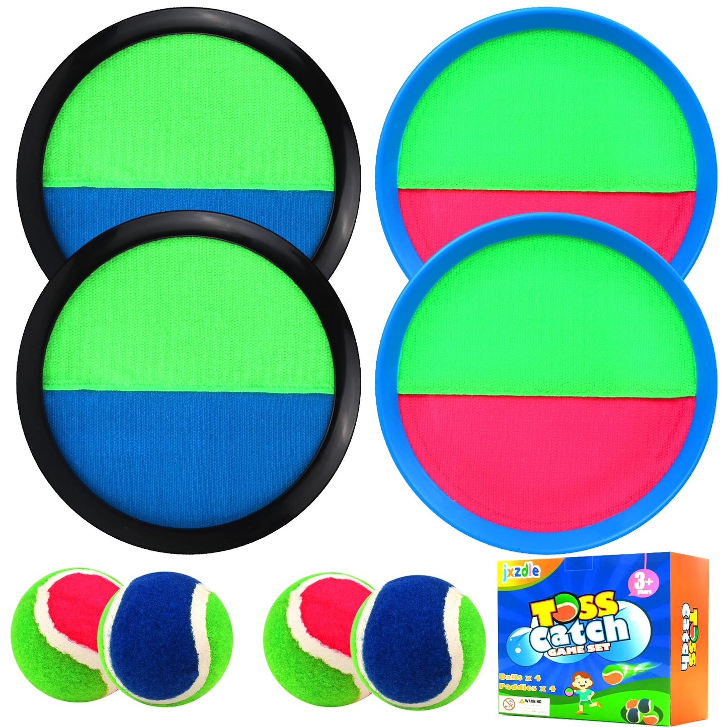 Toss and Catch Game Set, Outdoor Toys with 4 Paddles 4 Balls, Beach Game