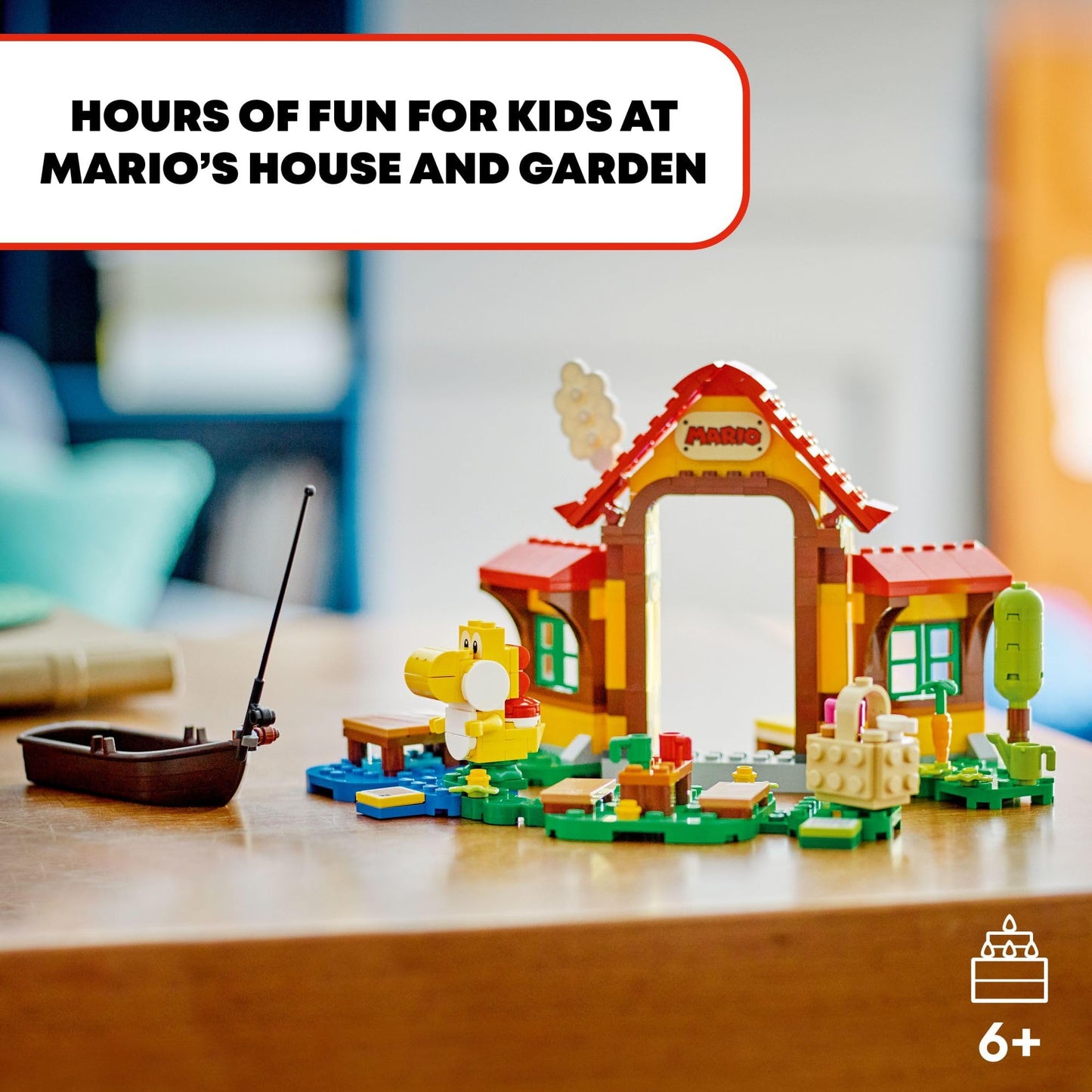 LEGO Super Mario Picnic at Mario’s House Expansion Set 71422, Collectible Playset with Yellow Yoshi Figure, Buildable Game Toy to Expand on Starter