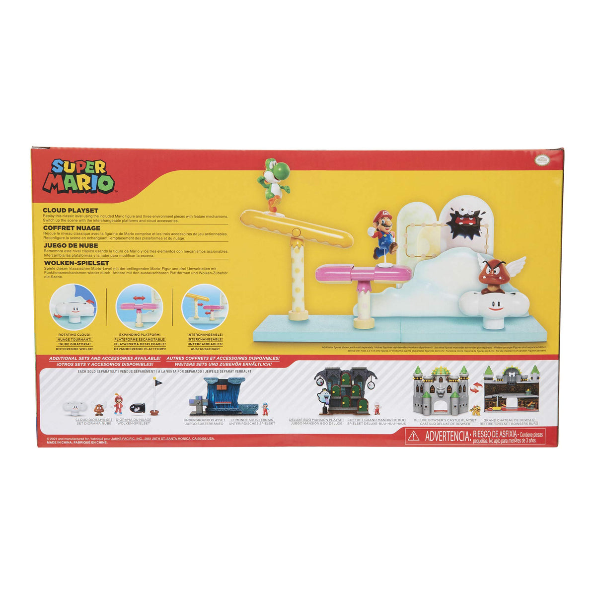 Super Mario Cloud World Diorama Set with 2.5" Running Mario Action Figure