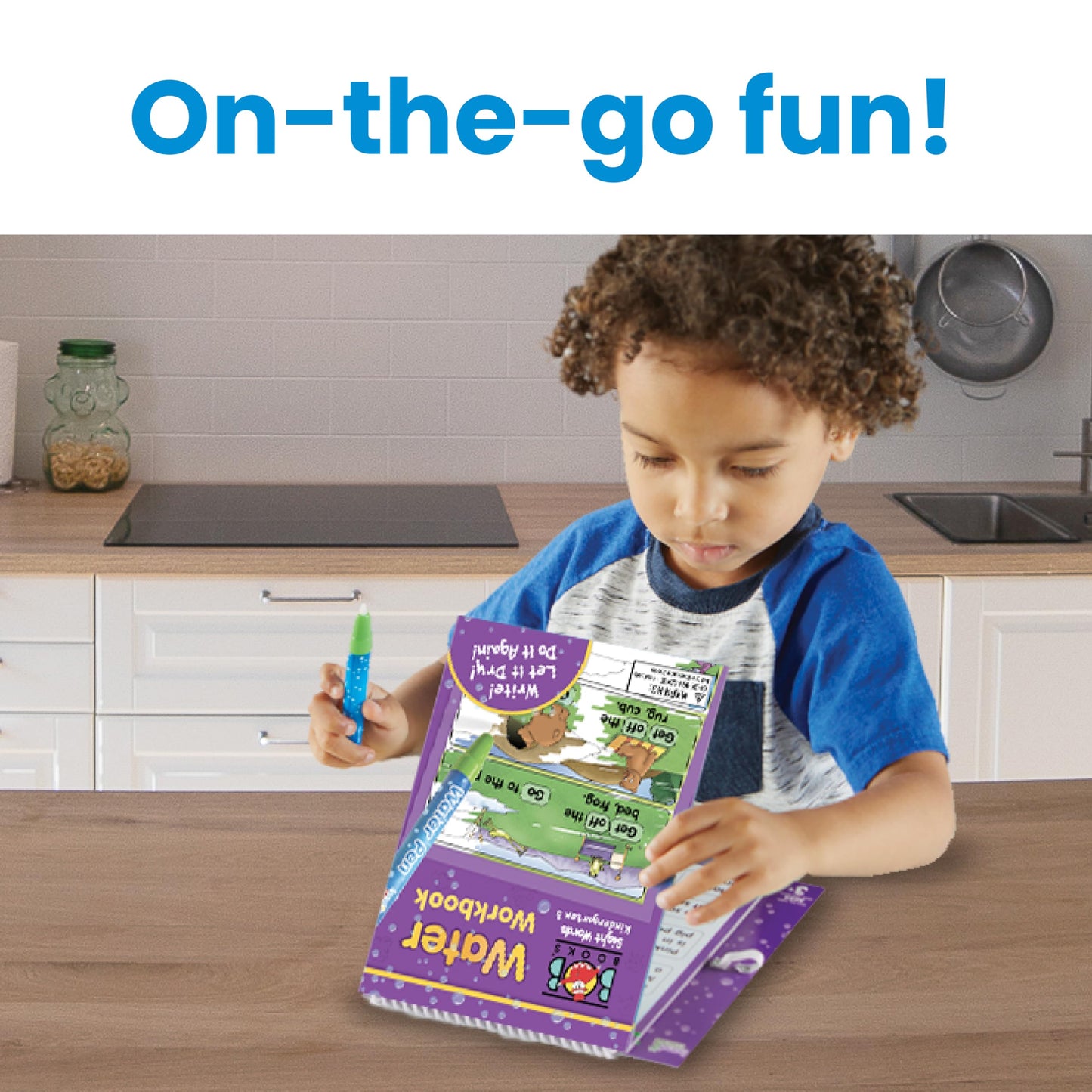 hand2mind Bob Books Water Workbook- Sight Words Kindergarten 3, Water Reveal Coloring Book for Toddlers, Mess Free Painting, Learn to Read, Quiet Time