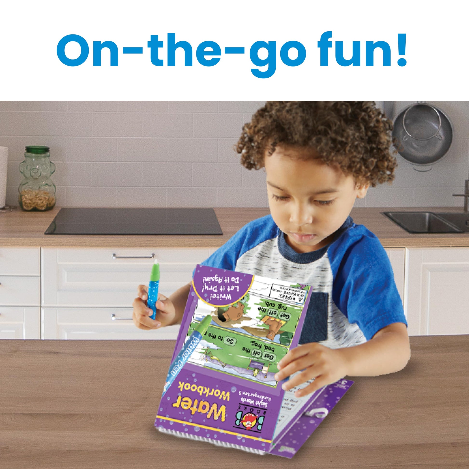 hand2mind Bob Books Water Workbook- Sight Words Kindergarten 3, Water Reveal Coloring Book for Toddlers, Mess Free Painting, Learn to Read, Quiet Time