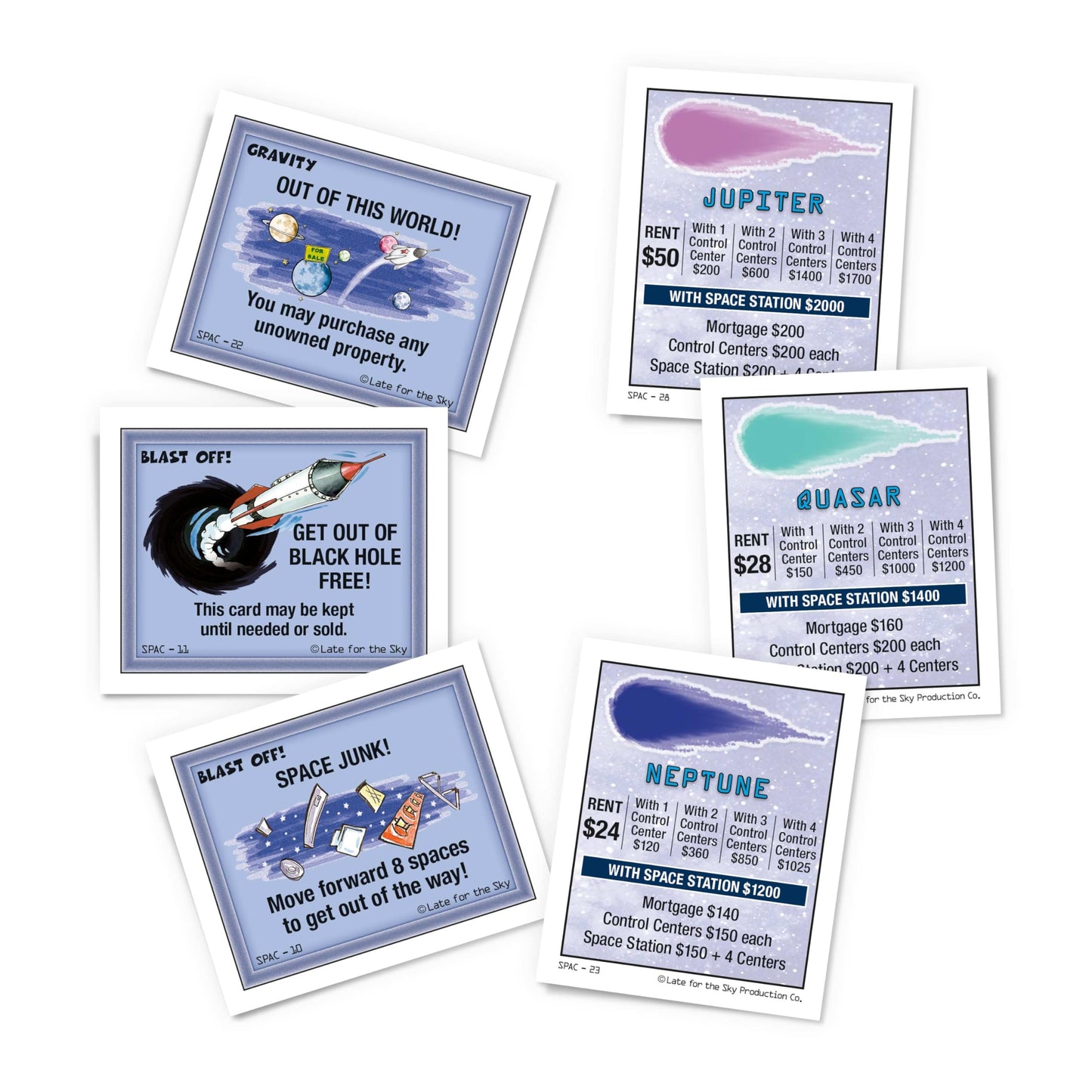 Late for The Sky Space-Opoly Space Adventure Board Game for Families, 2-6 Players, Ages 8+, Strategy Party Game with Astronomy Facts and Quick Play