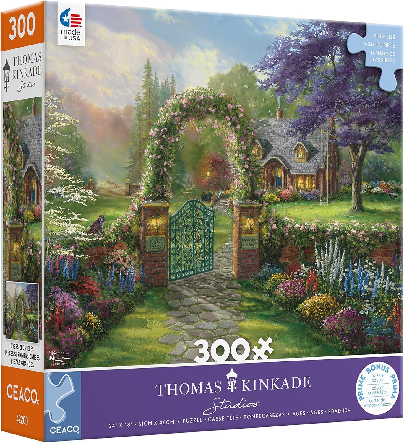 Ceaco - Thomas Kinkade - Hummingbird - 300 Large Piece Puzzle for Adults