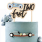 Two Fast Birthday Cake Topper,Wood Race Car Cake Topper,Racing Birthday