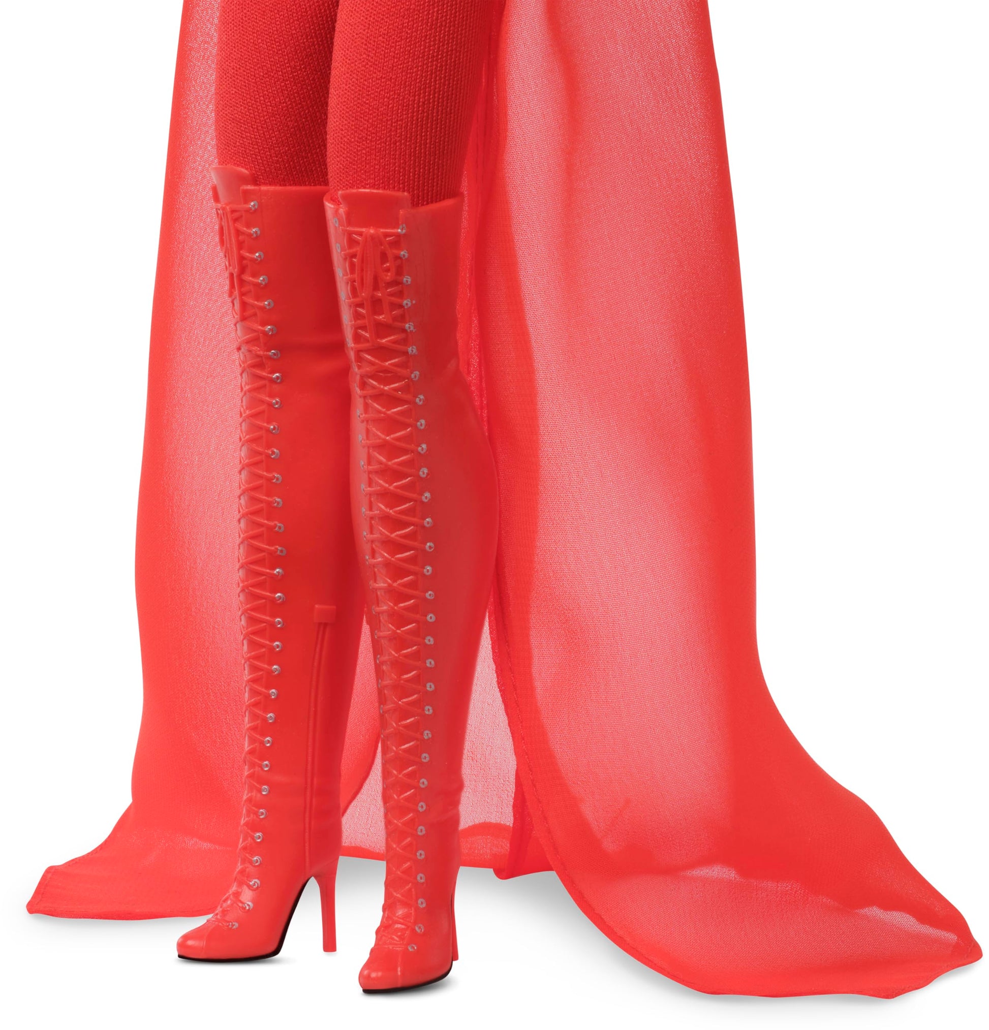 Barbie Signature Doll, Kylie Minogue Posable Collectible in “Padam Padam” Music Video Outfit with Red Bodysuit, Chiffon Cape and Lace-Up Boots