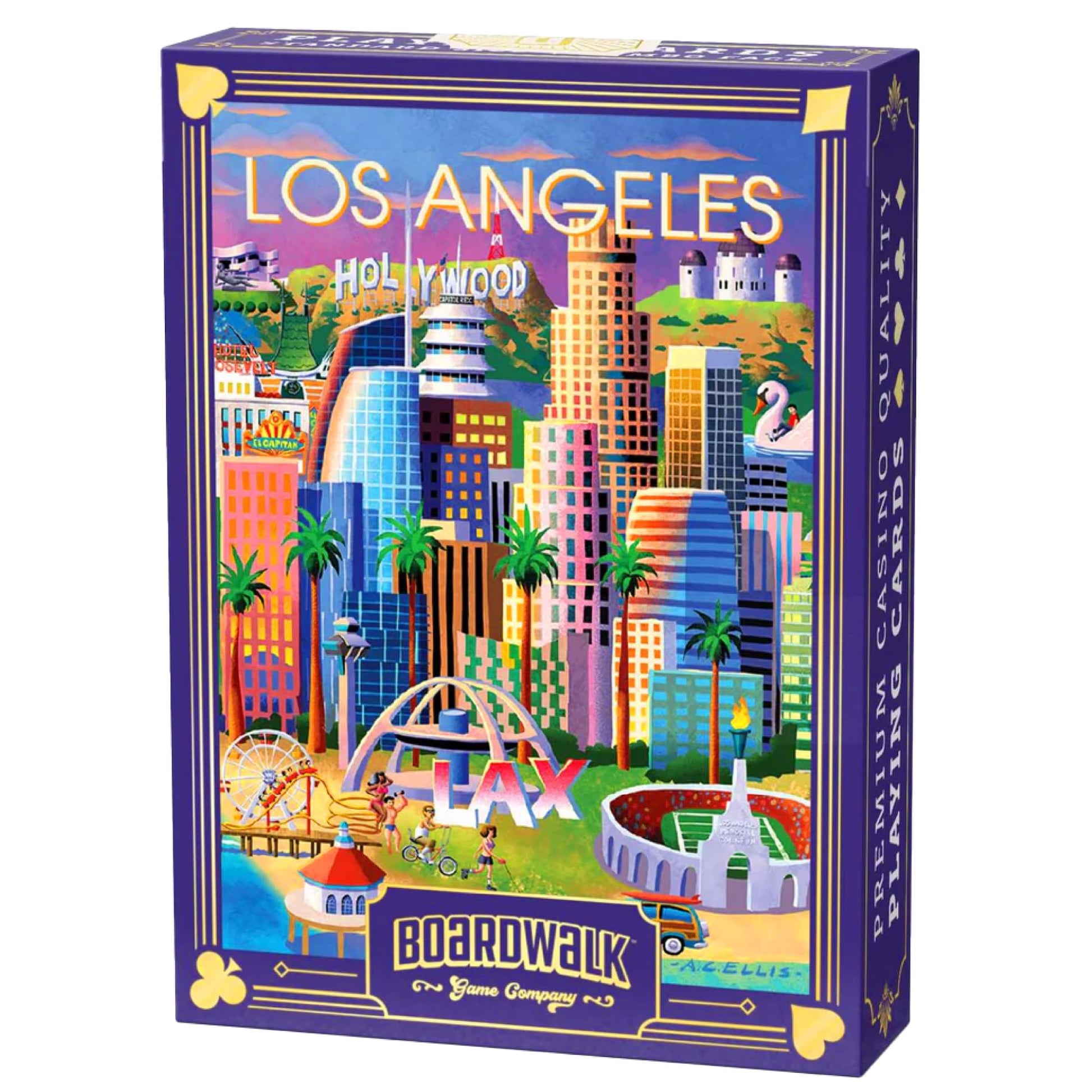 Boardwalk Puzzles Los Angeles, Featherlight Unique Playing Cards, Fun Themed Deck for Home and Travel
