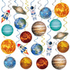 40Pcs Solar System Hanging Swirl Decorations, Outer Space Party Ceiling Hanging Swirls Space Themed Party Swirls Streamers for Space Themed Birthday