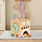 KizKnows Kid Wooden Activity Cube Montessori Development Toy for 1 Year Old