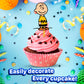 24x Cute Dog Cupcake Toppers - Strong Picks Happy Birthday Décor, Cupcake Decorations for Kids' Birthdays