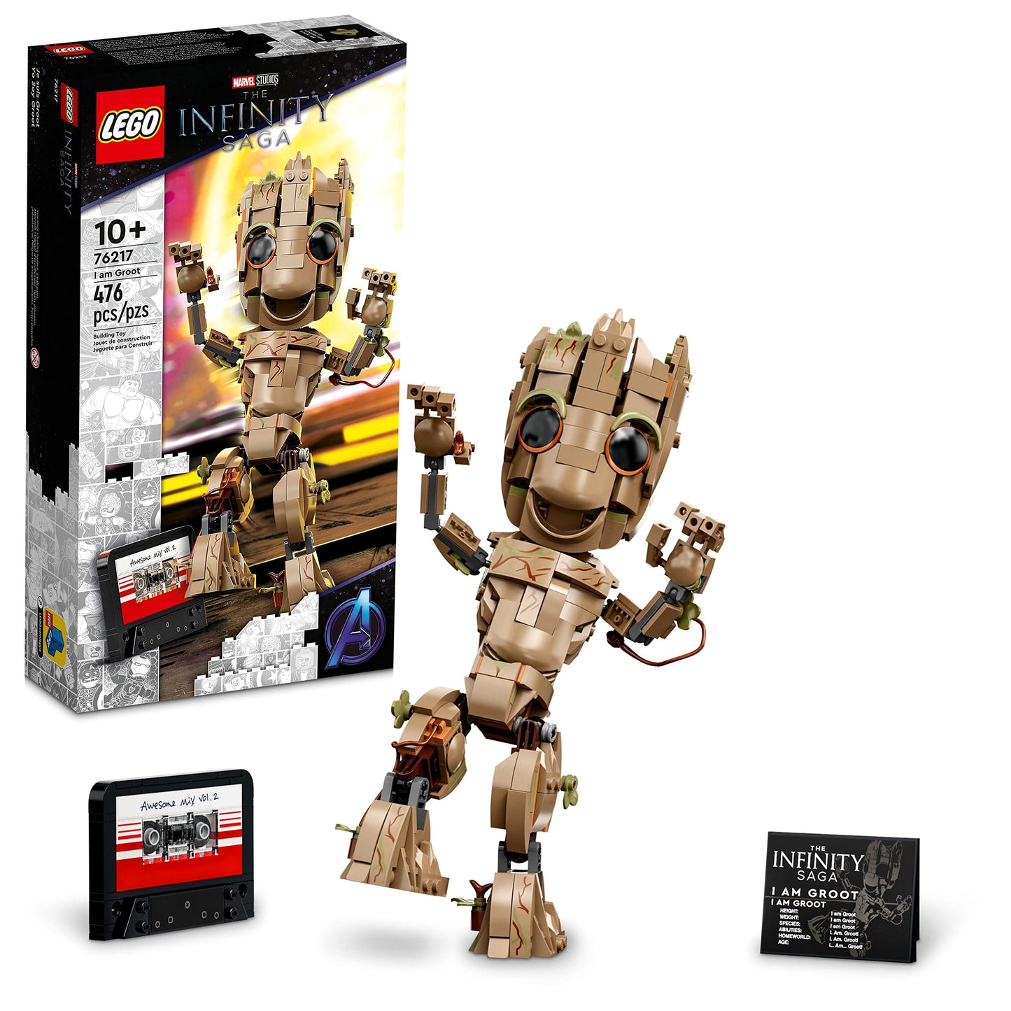 Lego Marvel I am Groot 76217 Building Toy Set - Action Figure from The Guardians of The Galaxy Movies, Baby Groot Model for Play and Display, Great