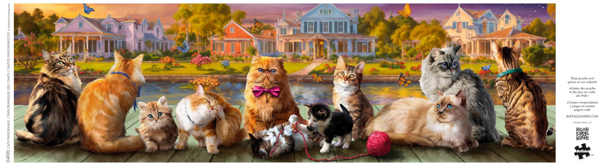 Buffalo Games - Cats Panoramic Landscape - 750 Piece Puzzle for Adults