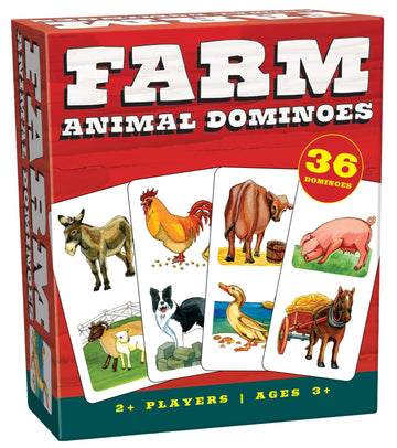 Farm Animal Dominoes - Outset Media, Classic Matching Card Game, No Reading Required, Childen & Preschoolers, Ages 3+