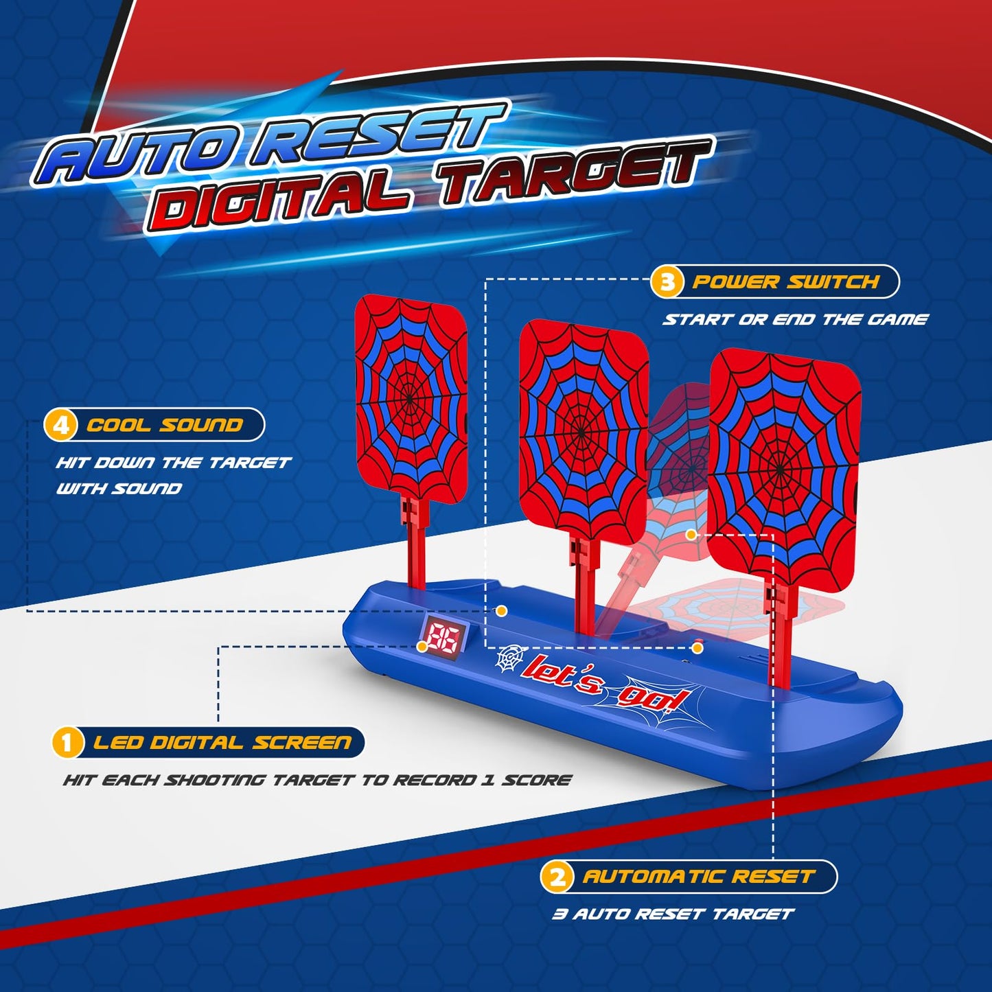 Shooting Toys for 3-12 Year Old Boys with Foam Dart, Shooting Game Toys Gifts for 3-12 Years Old Kids, Targets Toy for Boy Age 4-12, Xmas Gift