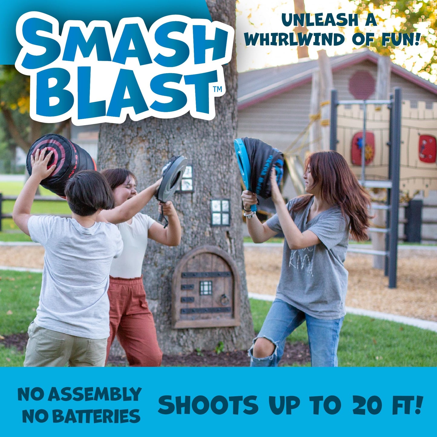 Smash Blast Pro Air Cannon Vortex Blaster 20+ Feet, Blue