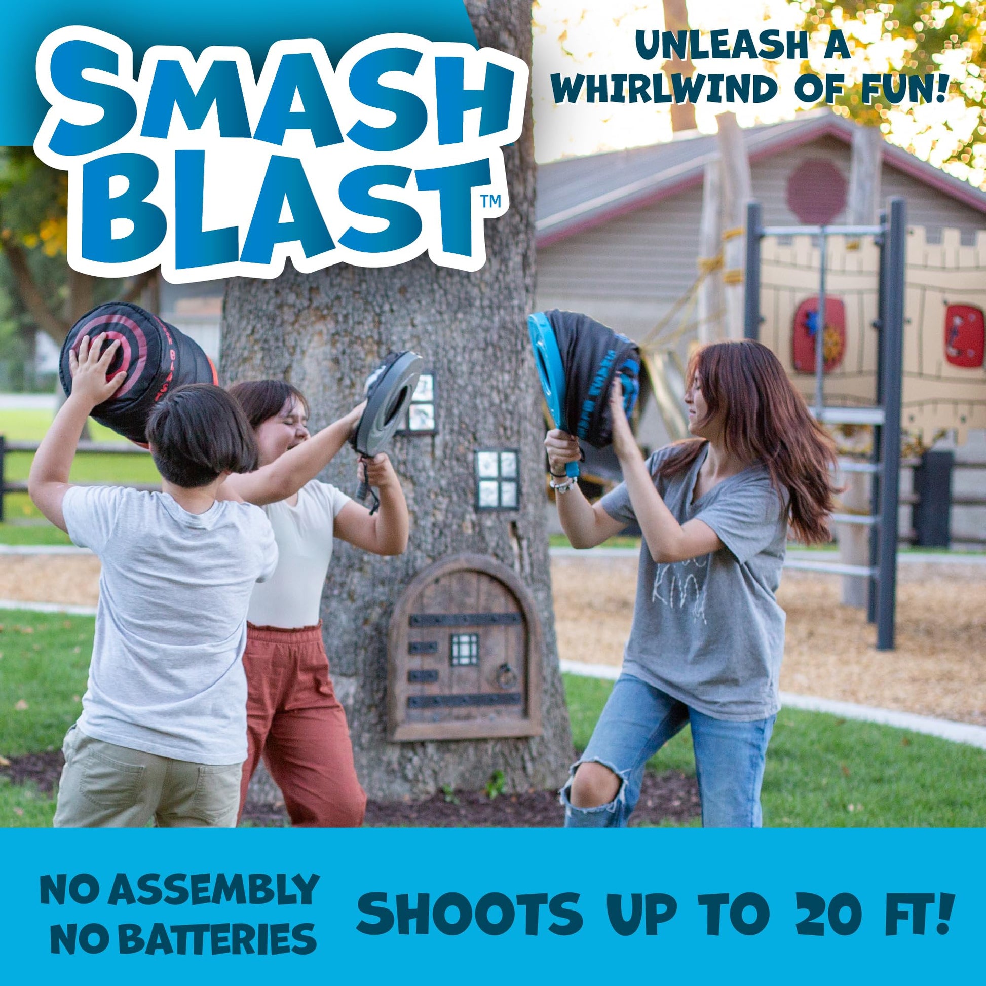 Smash Blast Pro Air Cannon Vortex Blaster 20+ Feet, Blue