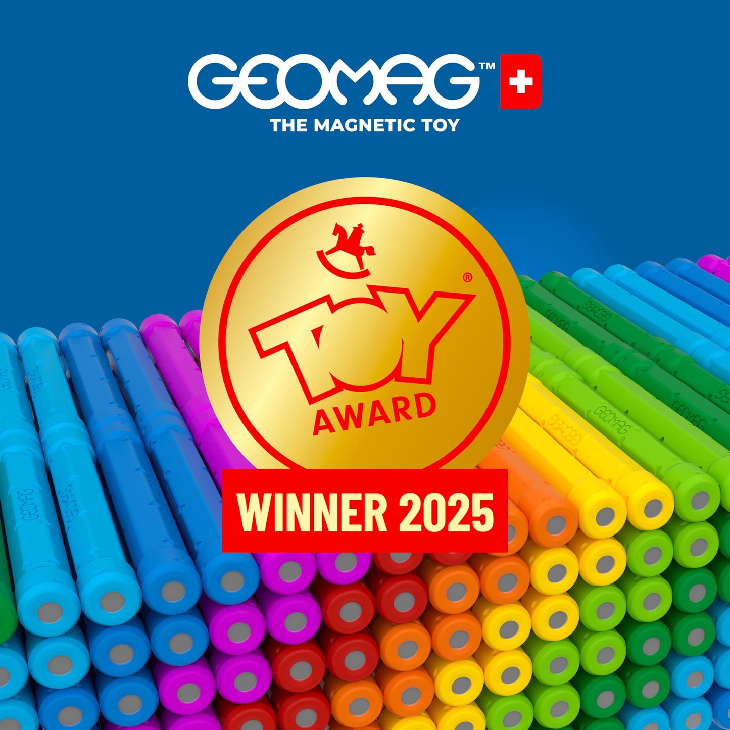 Geomag Rainbow Magnetic Building Set, Multicolor - 72 Pieces