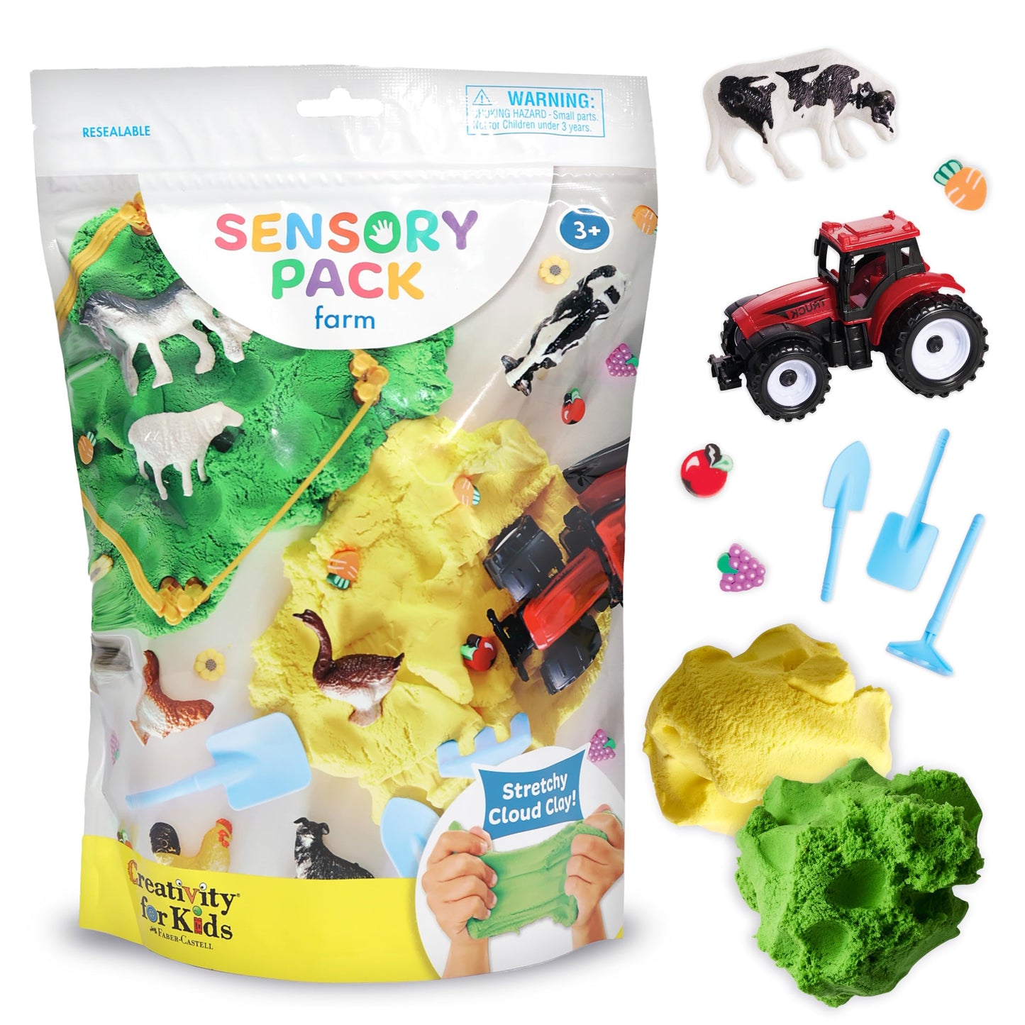 Creativity for Kids Sensory Pack: Farm, Sensory Toys for Toddlers, Pretend Play Farm Animals for Kids, Toddler Travel Toys & Screen Free Summer