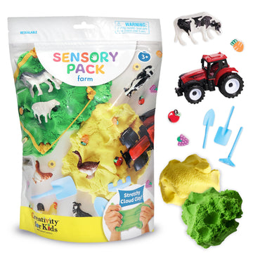 Creativity for Kids Sensory Pack: Farm, Sensory Toys for Toddlers, Pretend Play Farm Animals for Kids, Toddler Travel Toys & Screen Free Summer