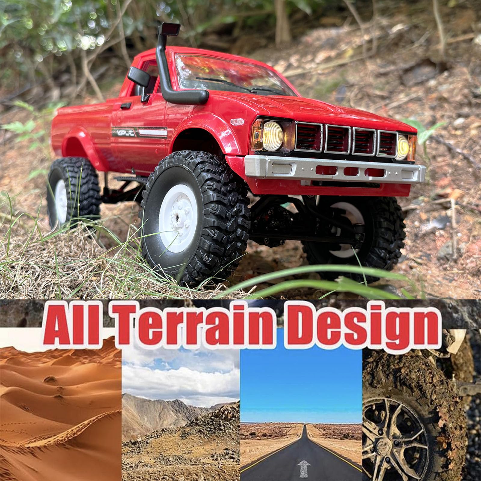 Apawband RC Truck WPL C24 RC Crawler 1/16 Scale Off Road RTR