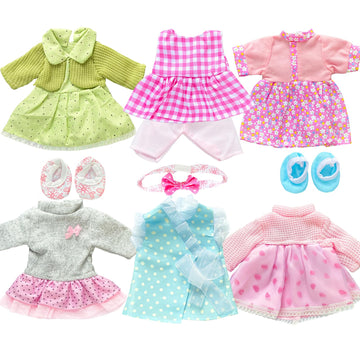 JING SHOW BUSSINESS 6 Sets Baby Girl Doll Clothes Dress for 10-12 Inch Doll Outfits Accessories for Baby Dolls Girl