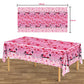 UKKJOM 3 Pack Pink Mouse Birthday Decorations, Pink Mouse Party Decorations Tablecloth for Kid,Boys and Girls Happy Birthday Decor Table Cover