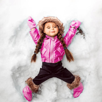 The Queen's Treasures 18 Inch Doll Clothes, Complete Ski Wear Outfit, 6 Piece Zippered Pink Jacket, Pants, Gloves, and Boots Too, Compatible for Use