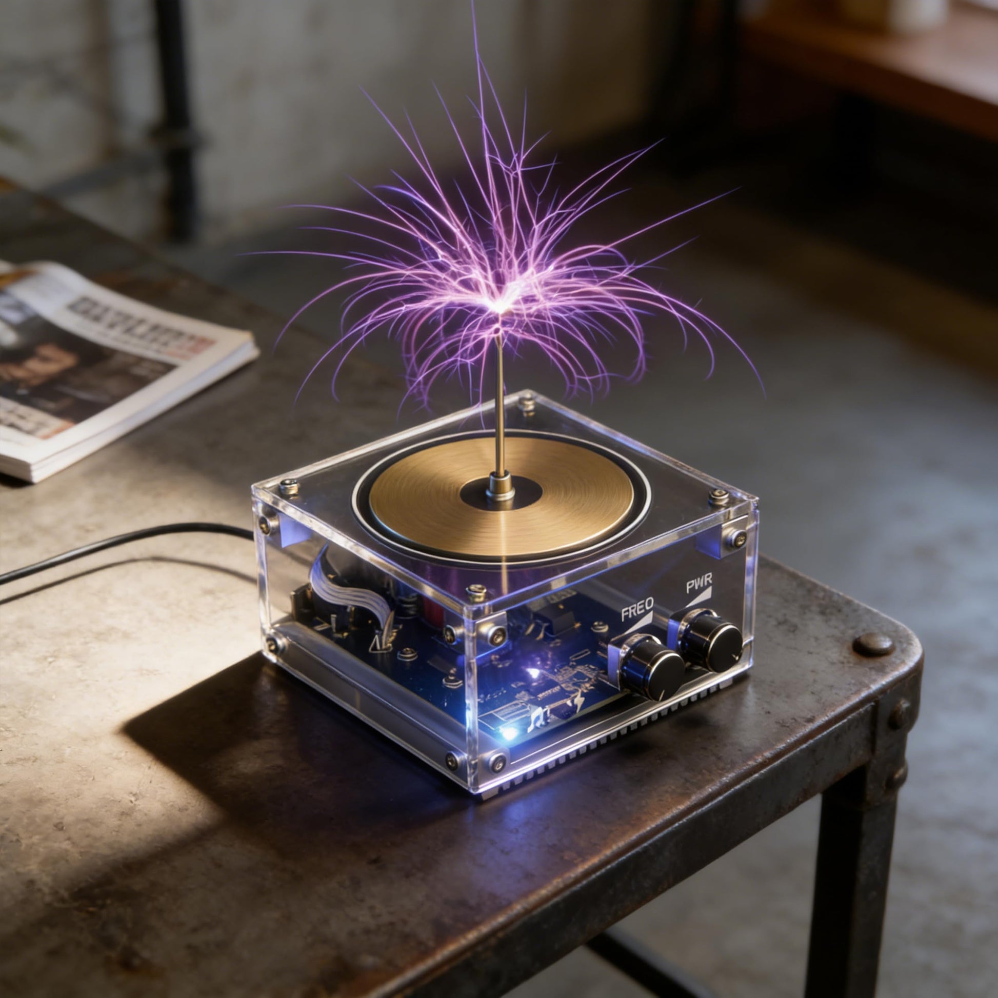 Vastarry 10 Cm Solid State Music Tesla Coil Artificial Lightning Desktop Toy For unisex-adult Electric Power Wireless Transmission Model Science
