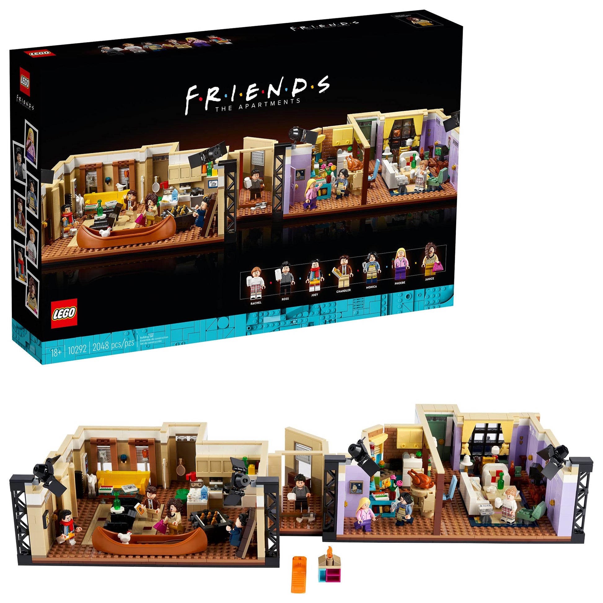 LEGO Icons The Friends Apartments 10292, Friends TV Show Gift from Iconic Series, Detailed Model of Set, Collectors Building Set with 7 Minifigures of