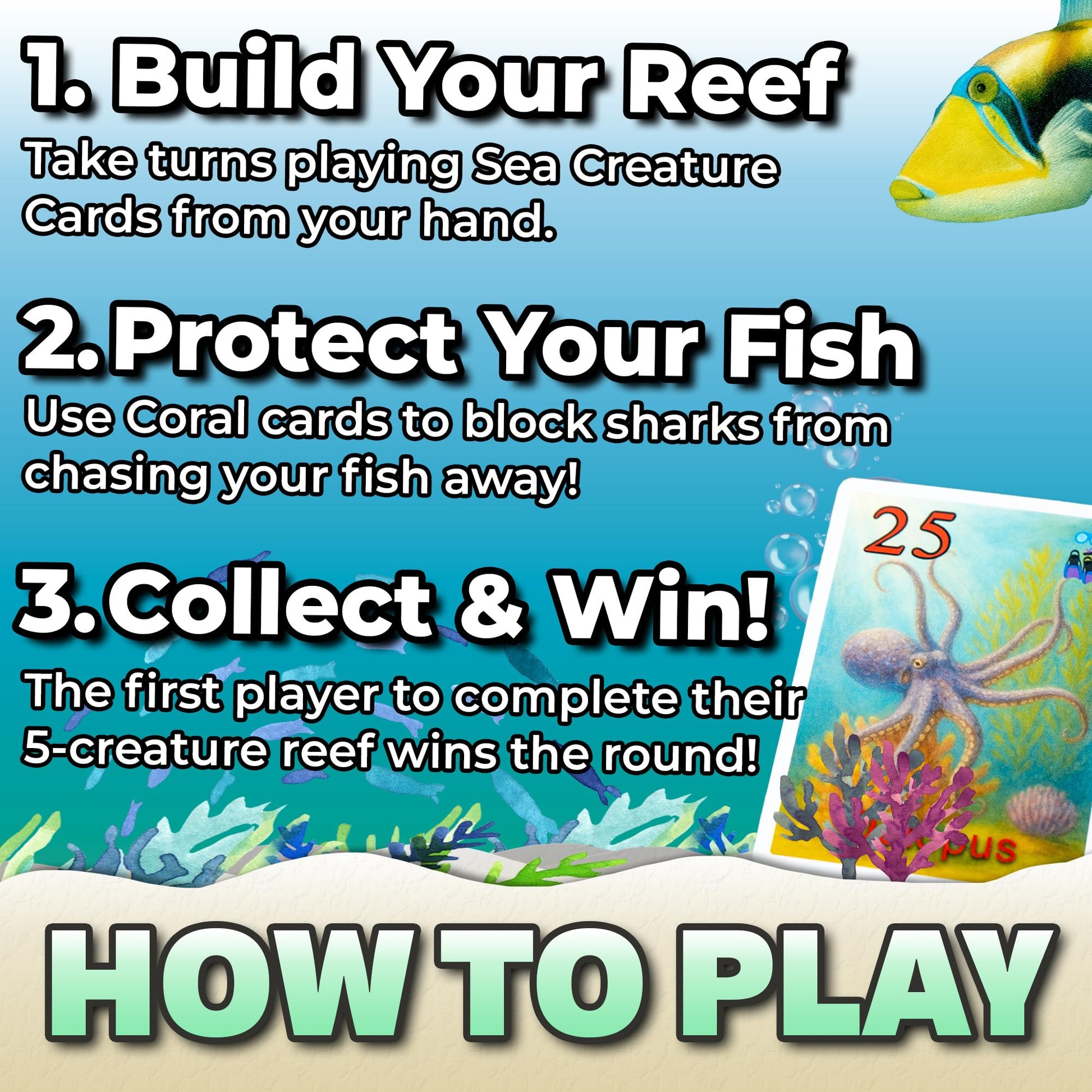 FishingBridgeUSA Snorkelin' Card Game for Kids & Adults | 2-6 Players