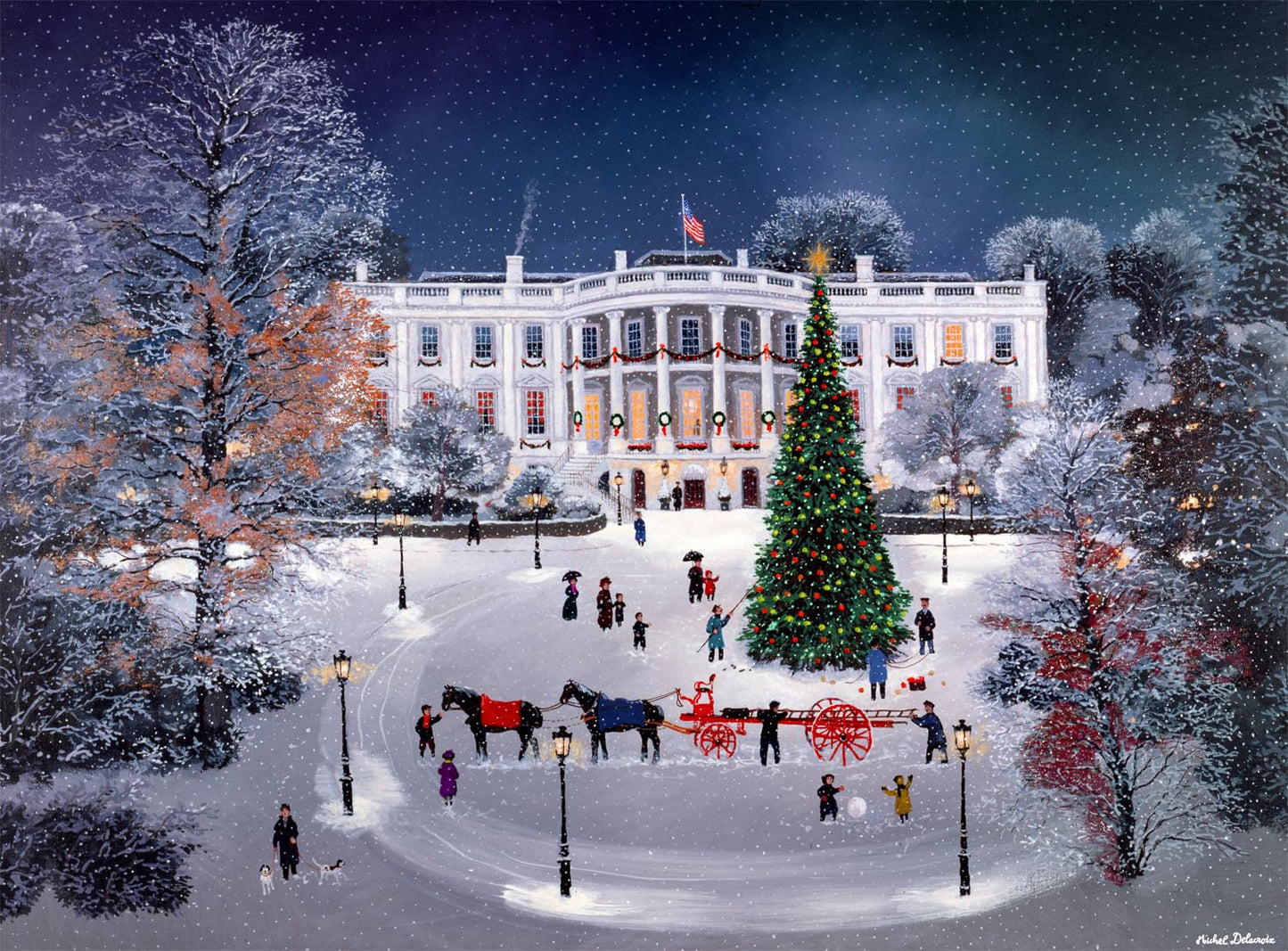 Buffalo Games - The White House in the Snow - 1000 Piece Glitter Puzzle