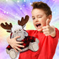 DolliBu Super Soft Plush Red Plaid Outfit Moose - Adorable Playtime Zoo Moose Plush with Clothes, Cute Wildlife Cuddle Gift - 9 Inches