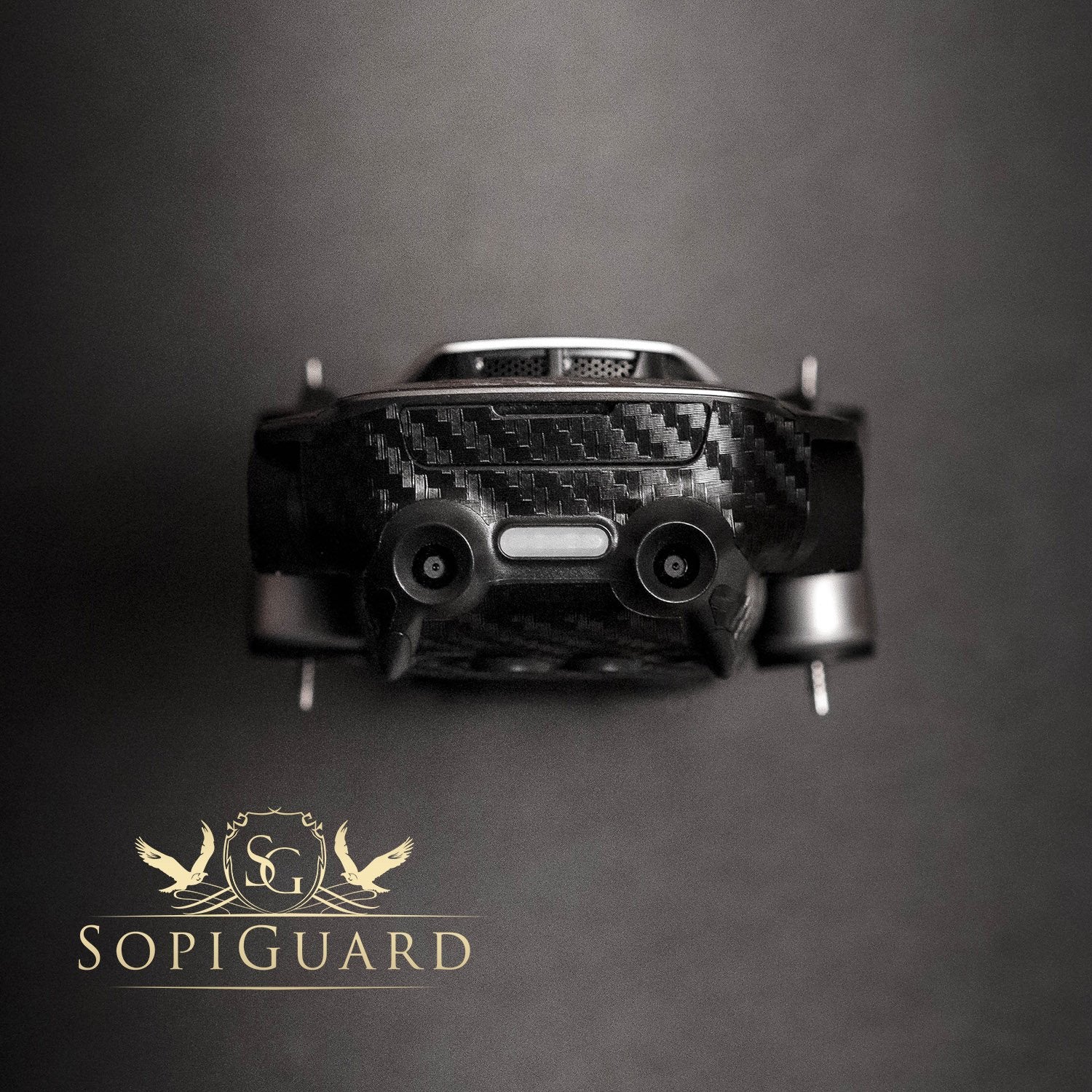 SopiGuard Black Carbon Fiber Precision Edge-to-Edge Coverage Vinyl Sticker Skin Controller 3 x Battery Wraps for DJI Mavic Air