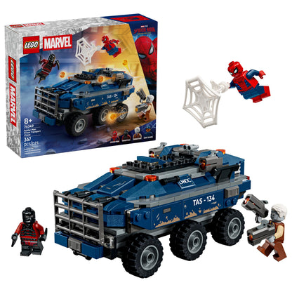 LEGO Marvel Spider-Man Prison Transport Chase - Super Hero Building Toy for Boys & Girls, Ages 8+ - Includes 4 Minifigures - Spider-Man Toy for Fans