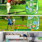 haoetcw 4-in-1 Kids Sticky Golf Games Set with Club, Golf Putting Practice Mat,3-Sided Golf Chipping Net, Multiple Game Modes, Golf Cornhole Board Set