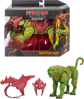 Masters of the Universe Chronicles Action Figure Battle Cat, 6.5 Inch 2026 Movie Accurate, Glass Eyes & Articulated Jaw, Tiger with Saddle & Armor