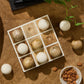 Two's Company San Marco Hand-Crafted Footed Tic-Tac-Toe Game with Round Balls, 8-Inch, Wood, Natural