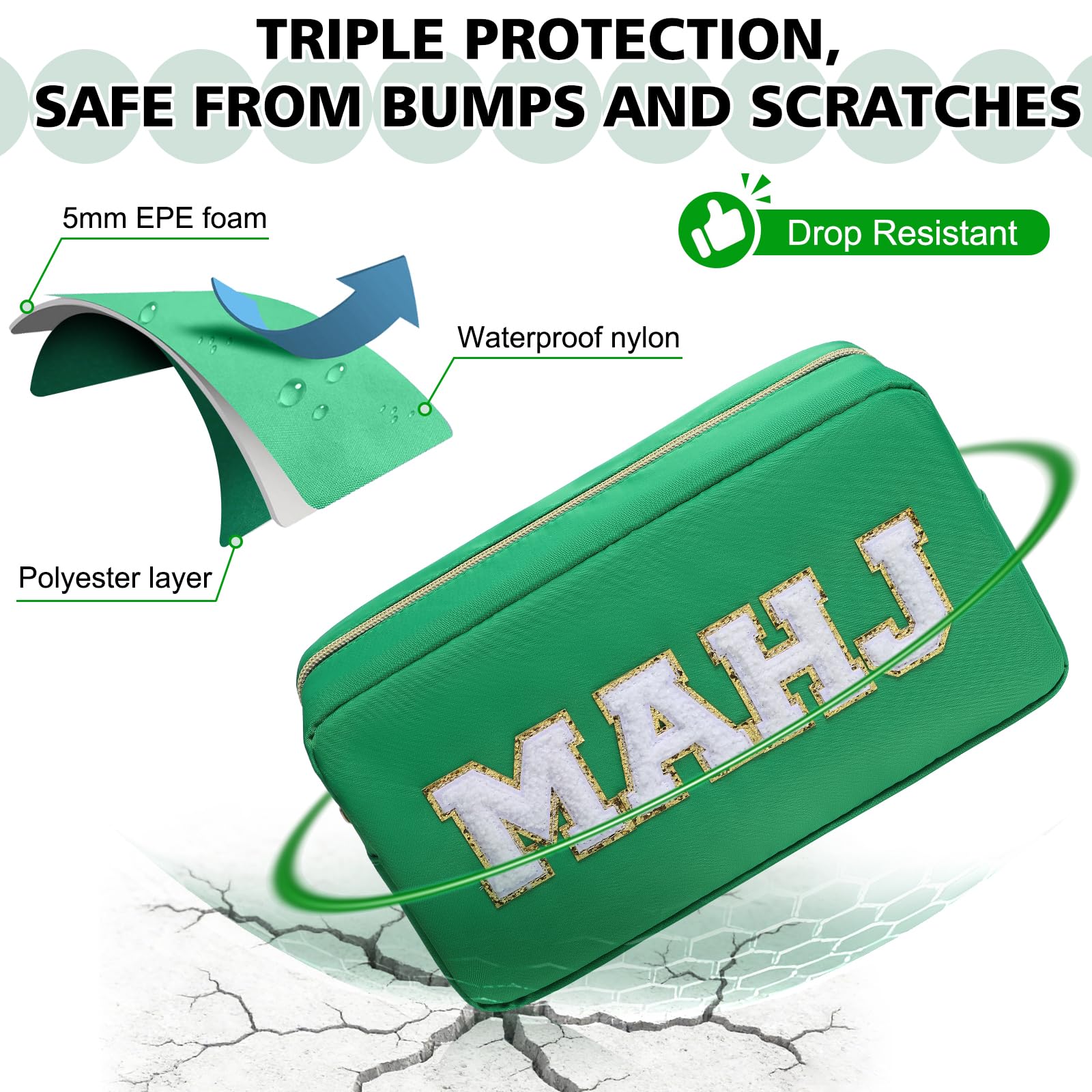 Ahdoma Mahjong Tile Bag Mahjong Bag with Zipper Travel Mahjong Carrying Case Storage Pouch Gifts for Mahjong Lovers Accessories