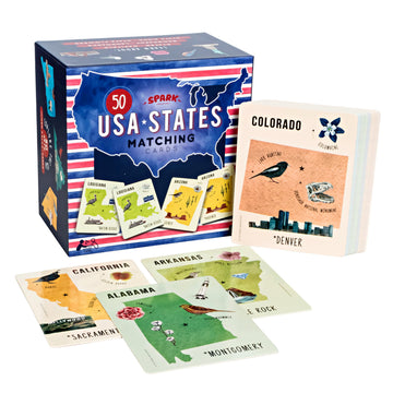 SPARK INNOVATIONS USA States Matching Card Games, Educational Kids Games, Learn States and Capitals, Homeschool Supplies, Classroom Must Have, Kids