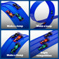 3-Lane Flexible Race Track for Kids with Suction Cups, Race Car Ramp Track & 15ft Race Car Track Compatible 1:64 Diecast Cars,Portable Roll Up Track