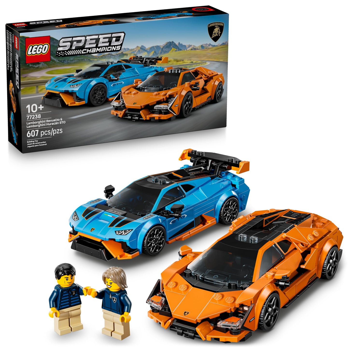 LEGO Speed Champions Lamborghini Revuelto & Huracán STO Car Toys - Building Toy for Pretend Play for Boys & Girls, Ages 10+ - Model Car Kit Display