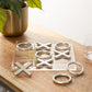 Deco 79 Acrylic Plastic Tic Tac Toe Game Set with Silver Pieces, 12" x 12" x 1", Clear