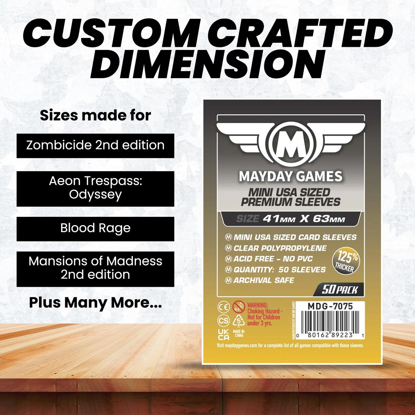 MAYDAY GAMES Mini USA Game Size Premium Sleeves. Size 41mm X 63mm