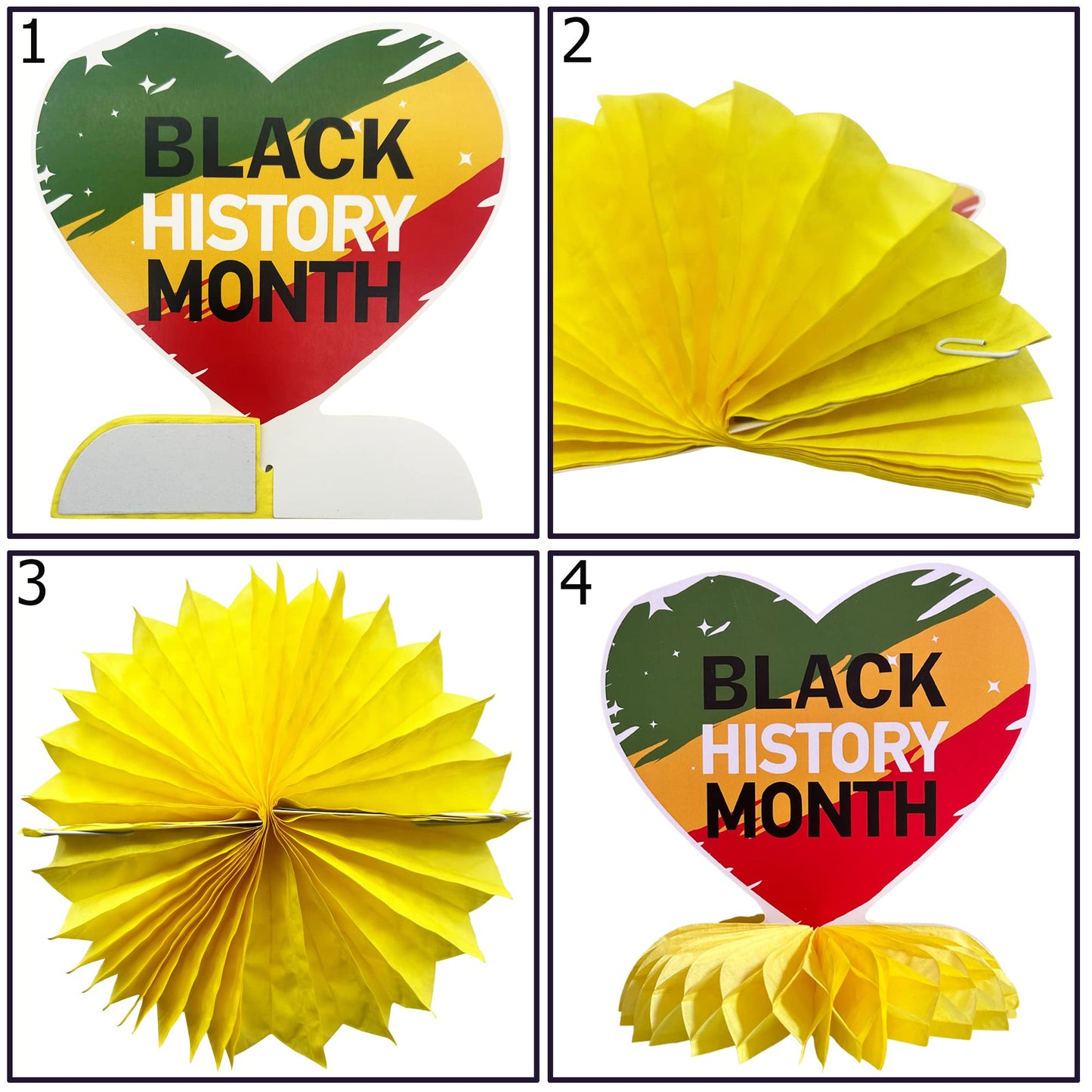 6 Packs Black History Month Party Supplies Honeycomb Centerpieces