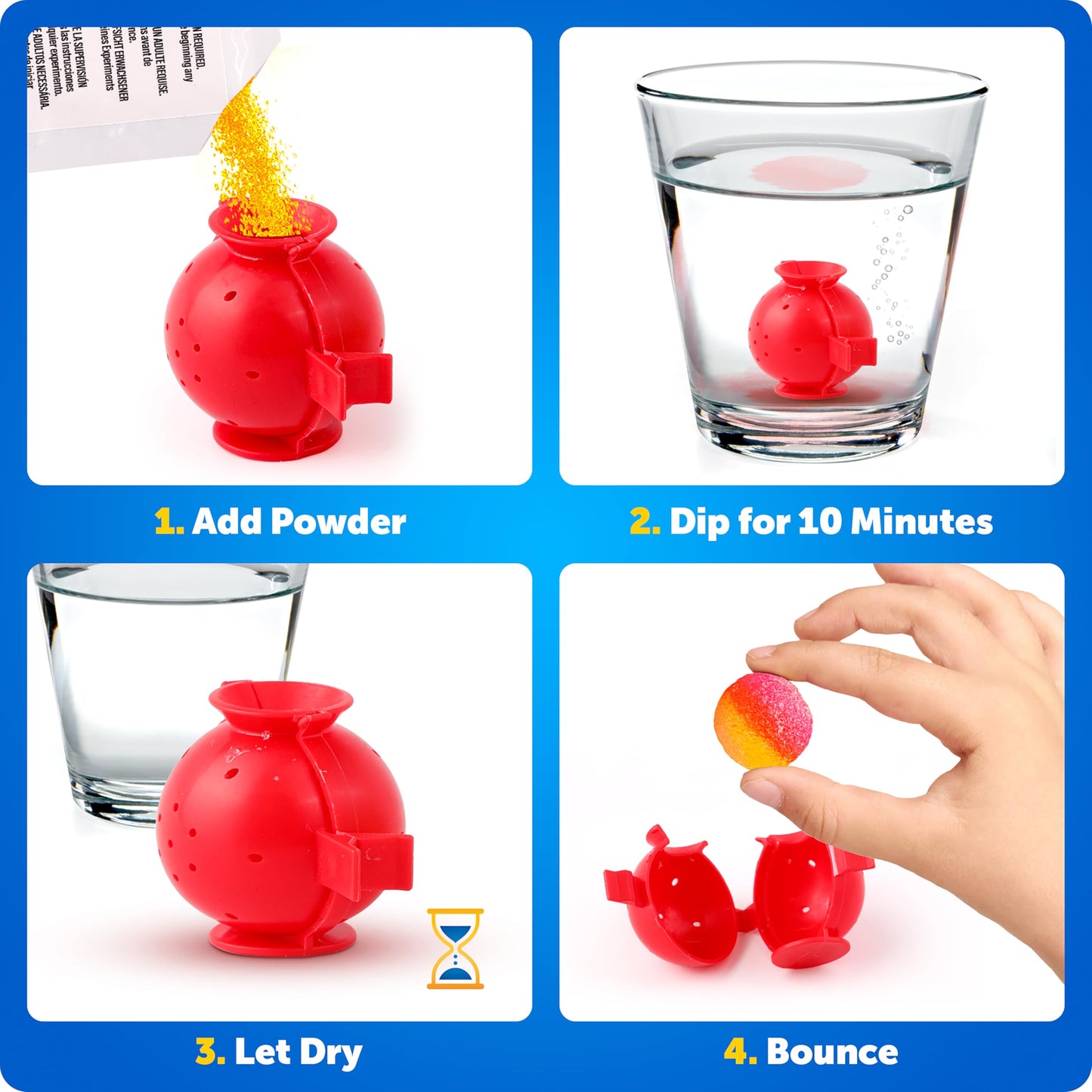 Blue Marble Glow-in-the-Dark Bouncy Ball Science Activity Kit for Kids